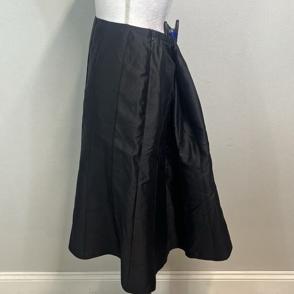 Talbots Woman Skirt Plus size 12 W Black Pure Silk A Line Midi Evening Cocktail - Picture 6 of 9